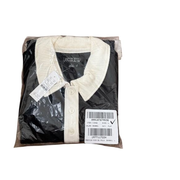 NWT J CREW Premium rib short-sleeve polo shirt in dark navy - Picture 7 of 7